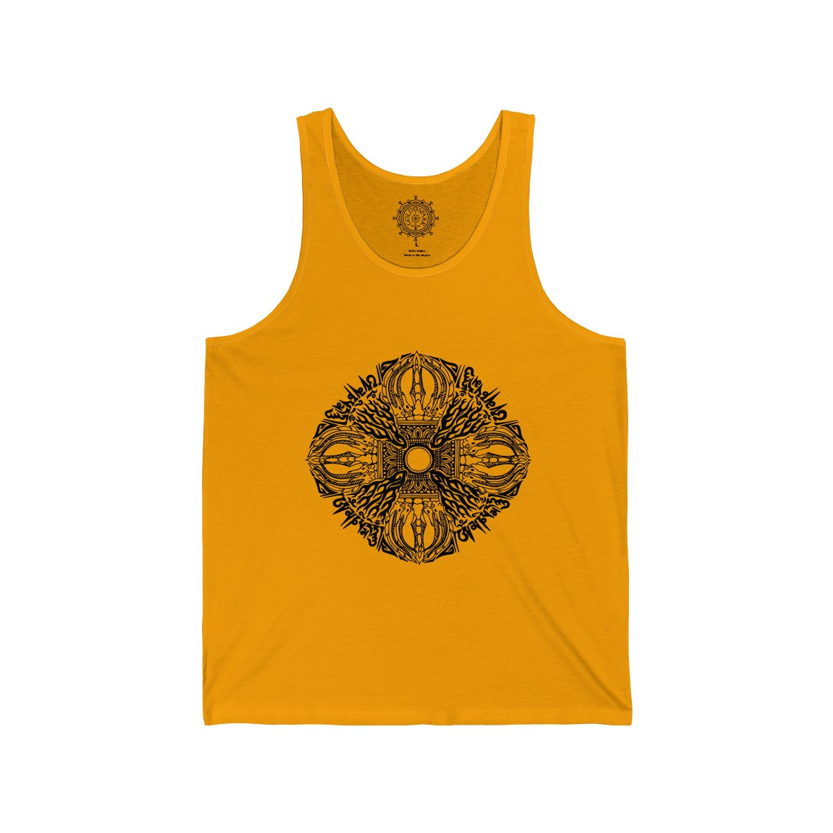 QDouble Vajra Mantra Flame Men's & Women's Soft Cotton Tank Top