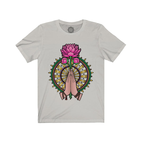 QNamaste Lotus Men's & Women's Soft Cotton Jersey T-Shirt