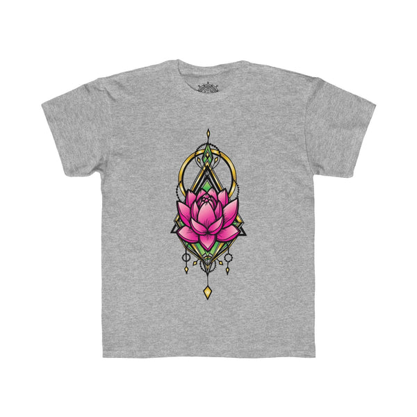 QGeometric Lotus Kids Soft Cotton Regular Fit T-Shirt
