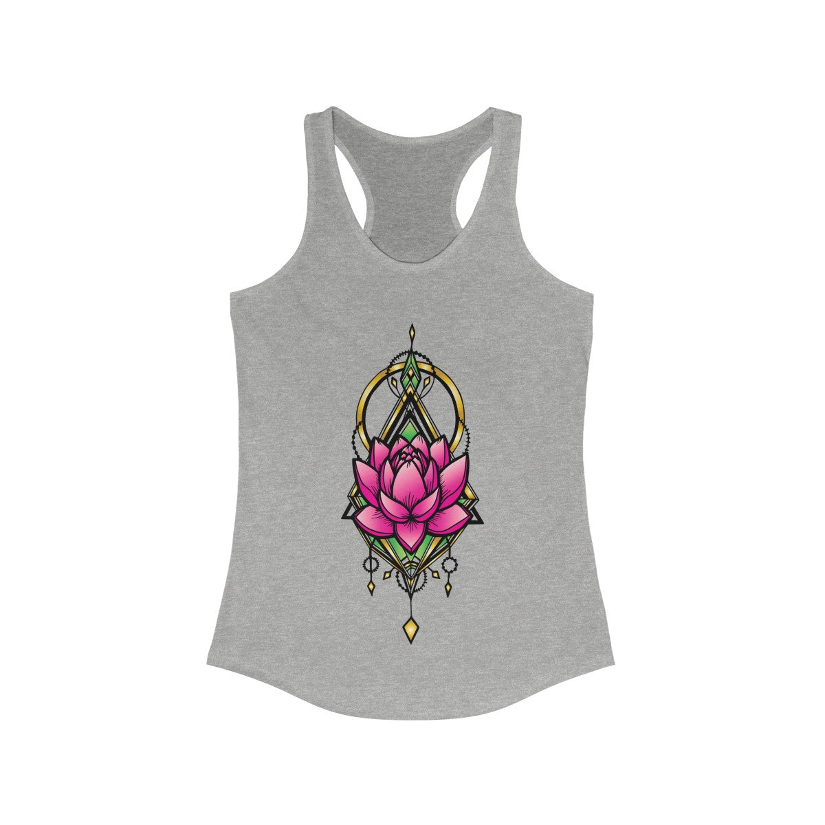 QGeometric Lotus Women's Soft Cotton Racerback Tank Top