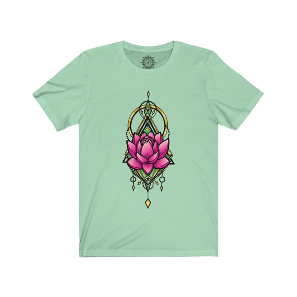 QGeometric Lotus Men's & Women's Soft Cotton Jersey T-Shirt